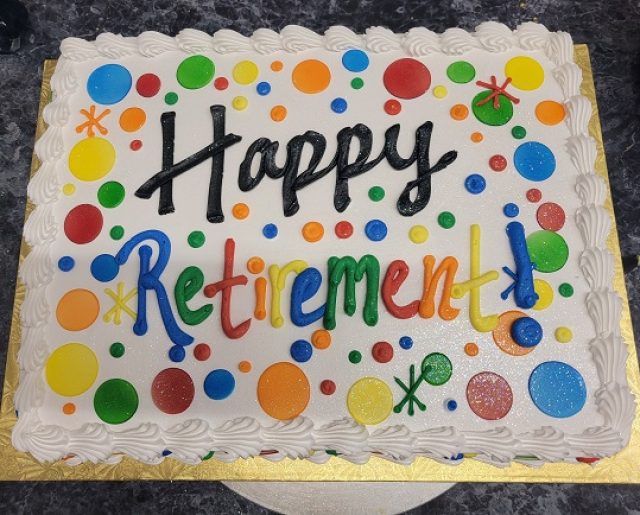 retirement sheet cake