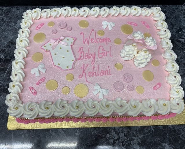 girl baby shower sheet cake