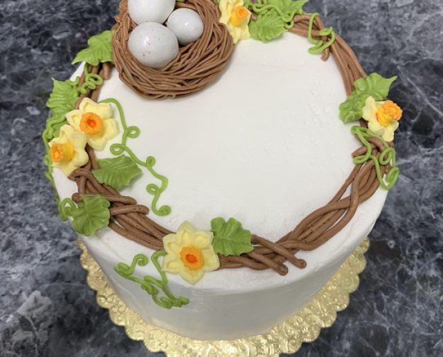 egg nest layered cake