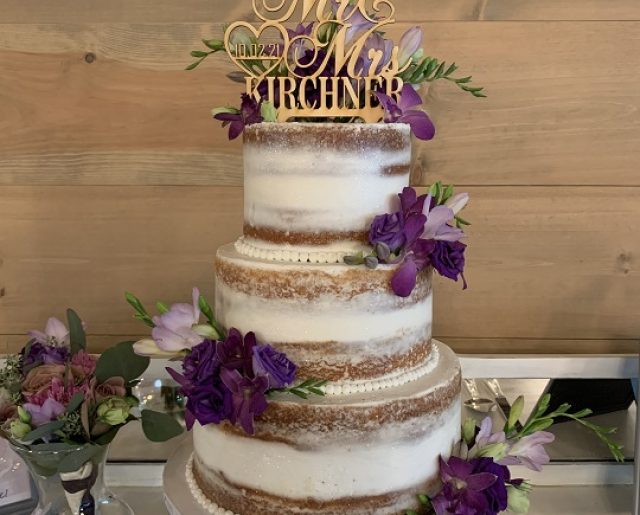 rustic tiered wedding cake