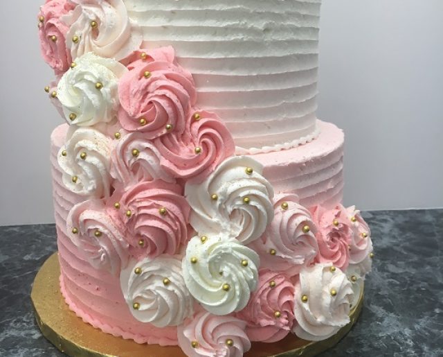 ombre pink layered cake